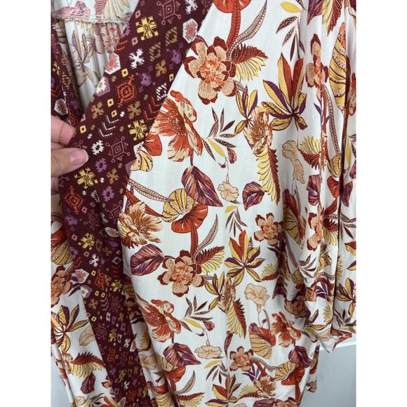 Cato Kimono Topper Bohemian Fall Orange Brown Cover up 18/20W - Picture 5 of 8